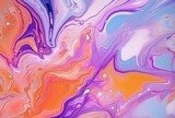Fototapeta Tęcza - swirls of multicolore marble,liquid marble texture. generative ai