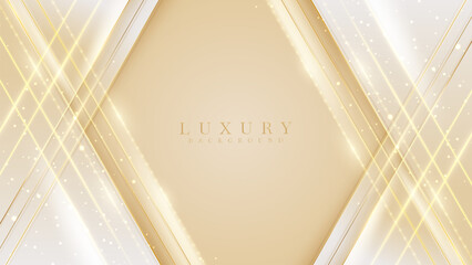 Wall Mural - Luxury gold line on cream color background. Vector illustration about soft and beautiful feeling.