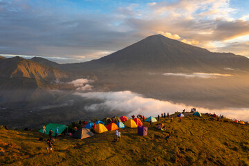 Wall Mural - view from Pergasingan Hill campsite in Rinjani Mountain.