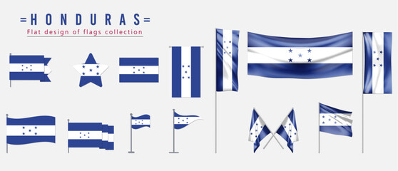 Wall Mural - Honduras flag, flat design of flags collection