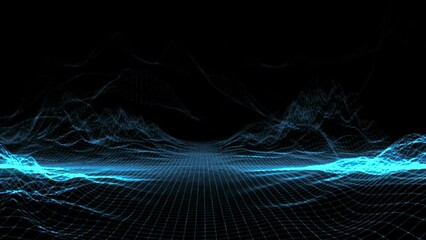 Wall Mural - blue gradient digital landscape background