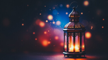 Arabic lantern of ramadan celebration background illustration