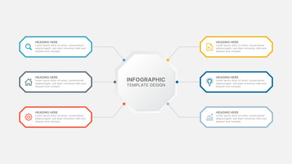 Wall Mural - Business Infographic Design Template with Six Options