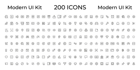 Wall Mural - Mega set of ui ux icons, user interface icon set collection