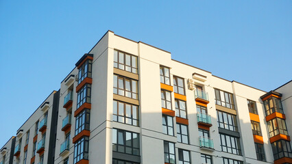 Fragment of contemporary architecture multi-apartment residential buildings