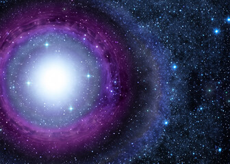 Wall Mural - abstract illustration of galaxy nebula meditation and space concept created with generative ai technology
