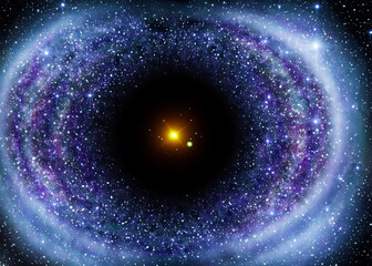 Wall Mural - abstract illustration of galaxy nebula meditation and space concept created with generative ai technology