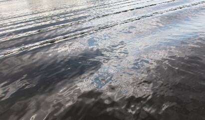 Sticker - Expanse of water with waves as an abstract background.