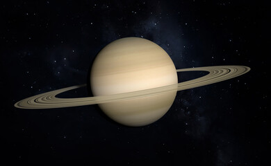 Wall Mural - Gas giant Saturn with its majestic ring-system.