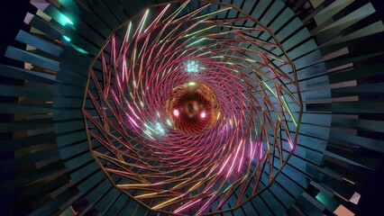 Wall Mural - abstract background 3d animation shiny futuristic composition made of geometric elements transforms 