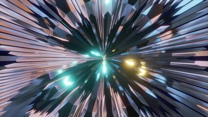 Wall Mural - abstract background 3d animation shiny futuristic composition made of geometric elements transforms 