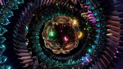 Wall Mural - abstract background 3d animation shiny futuristic composition made of geometric elements transforms 