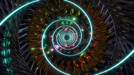 Wall Mural - abstract background 3d animation shiny futuristic composition made of geometric elements transforms 