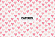 Pink hearts cute shape seamless repeat pattern
