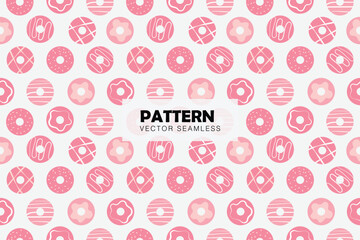 pink donuts cute round circle shape seamless repeat pattern