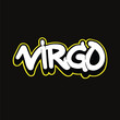 Virgo zodiac Graffiti vector text in handwriting design art illustration font character script style