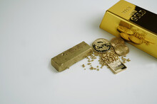 Gold Bars Gold Coins Precious Metal Asset Money Investing