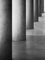 Fototapete - Architecture details Concrete Columns indoor building perspective Industrial background