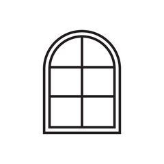 Sticker - window icon vector