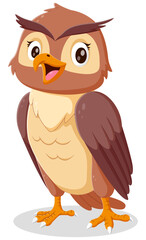 Poster - Cartoon funny owl. Vector illustration