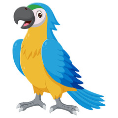 Wall Mural - Cartoon blue macaw. Vector illustration