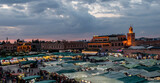 Fototapeta  - Jamaa el Fna square in Marrakesh at sunset