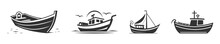 Boat Icon Set. Vector Illustration.