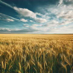 Wall Mural - Farm Crop Harvest Field Country Wheat Crops Illustration