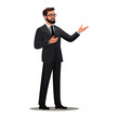 man in business suit teacher vector flat isolated illustration