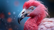 Pink Flamingo Close Up Portrait.