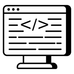 Unique design icon of web coding