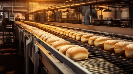 Sticker - bread in a making process in a factory