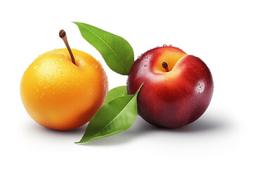 Fresh fruits on white background. Healthy food concept