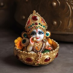 Happy Krishna Janmashtami, laddu gopal, Generative ai.