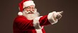© ColdFire - Santa Claus pointing at advertising banner with space for text. Generative AI
