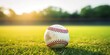AI Generated. AI Generative. Vintage retro american traditional game sport activity baseball ball on field grass base background. Graphic Art