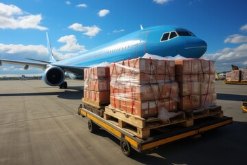 Air freight forwarding industry. Beautiful illustration picture. Generative AI