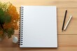 Realistic notebook mockup, notepad with blank cover and spread for your design. Realistic copybook with shadows, Generative AI