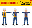 © heavypong - Set of worker present mobile cranes hand signal on white background