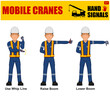 © heavypong - Set of worker present mobile cranes hand signal on white background