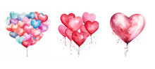 Celebration Love Heart Balloon Watercolor