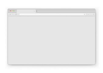 Wall Mural - the design of the web browser window in light gray on a white background. an empty layout of the web