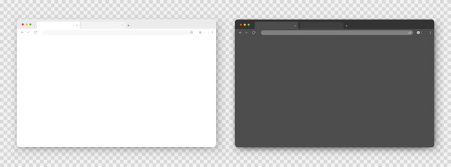 Wall Mural - browser windows. a set of realistic empty browser windows in white and gray with a toolbar, a search
