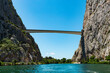 View of Cetina river around Omis (Almissa) city, Dalmatia, Croatia/ new bridge