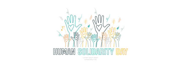 Wall Mural - Human Solidarity Day banner.