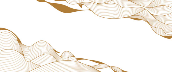 Wall Mural - Luxury golden linear background