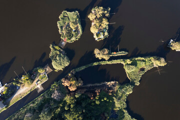 Aerial view of the details of Lake Massaciuccoli