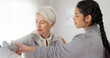 © SneakyPeakPoints/peopleimages.com - Consultation, physical therapy and senior woman with a nurse in a medical clinic or rehabilitation center. Healthcare, wellness and elderly female patient talking to a physiotherapist at a checkup.