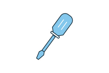 Wall Mural - Screwdriver Icon. Icon related to repair, assembly, construction, and related tasks in various design contexts, applications, and user interfaces. flat line icon style. Simple vector design editable