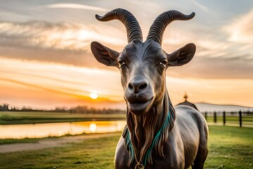 Sticker - goat on a meadow